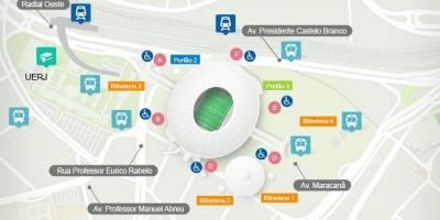 Kart over Maracanã stadion accès