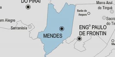 Kart over Mendes kommune