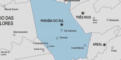 Kart Paraíba do Sul kommune