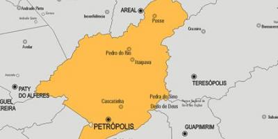 Kart over Petrópolis kommune