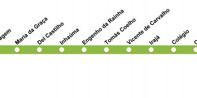 Kart over Rio de Janeiro metro - Linje 2 (grønn)