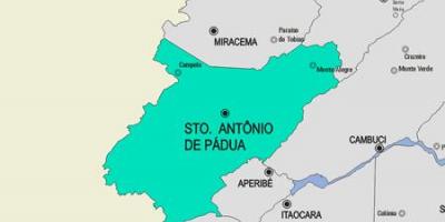 Kart over Santo Antônio de Pádua kommune