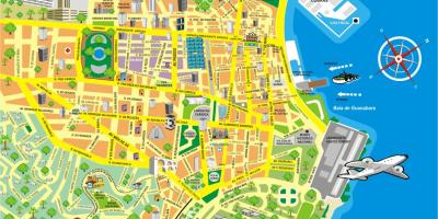 Kart over Rio de Janeiro sentrum
