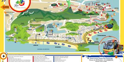 Kart over Sightseeing buss Rio de Janeiro