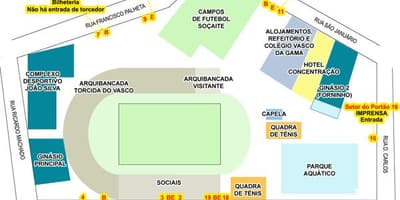 Kart over stadion São Januário