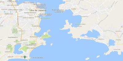 Kart over Ipanema-stranden