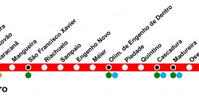 Kart over SuperVia - Linje Deodoro