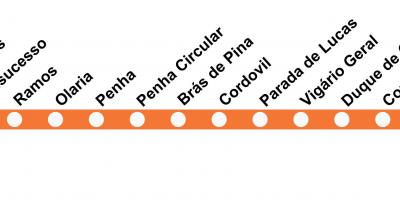 Kart over SuperVia - Linje Saracuruna